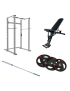 Gymfit volledig home gym pakket | power cage | squat rack | adjustable bench | gewichten |