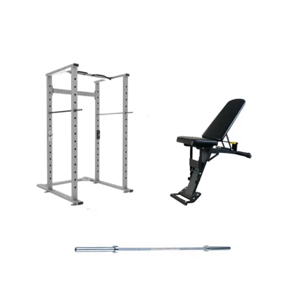 GymFit - Volledig Home Gym Pakket - Power Cage - Adjustable Bench