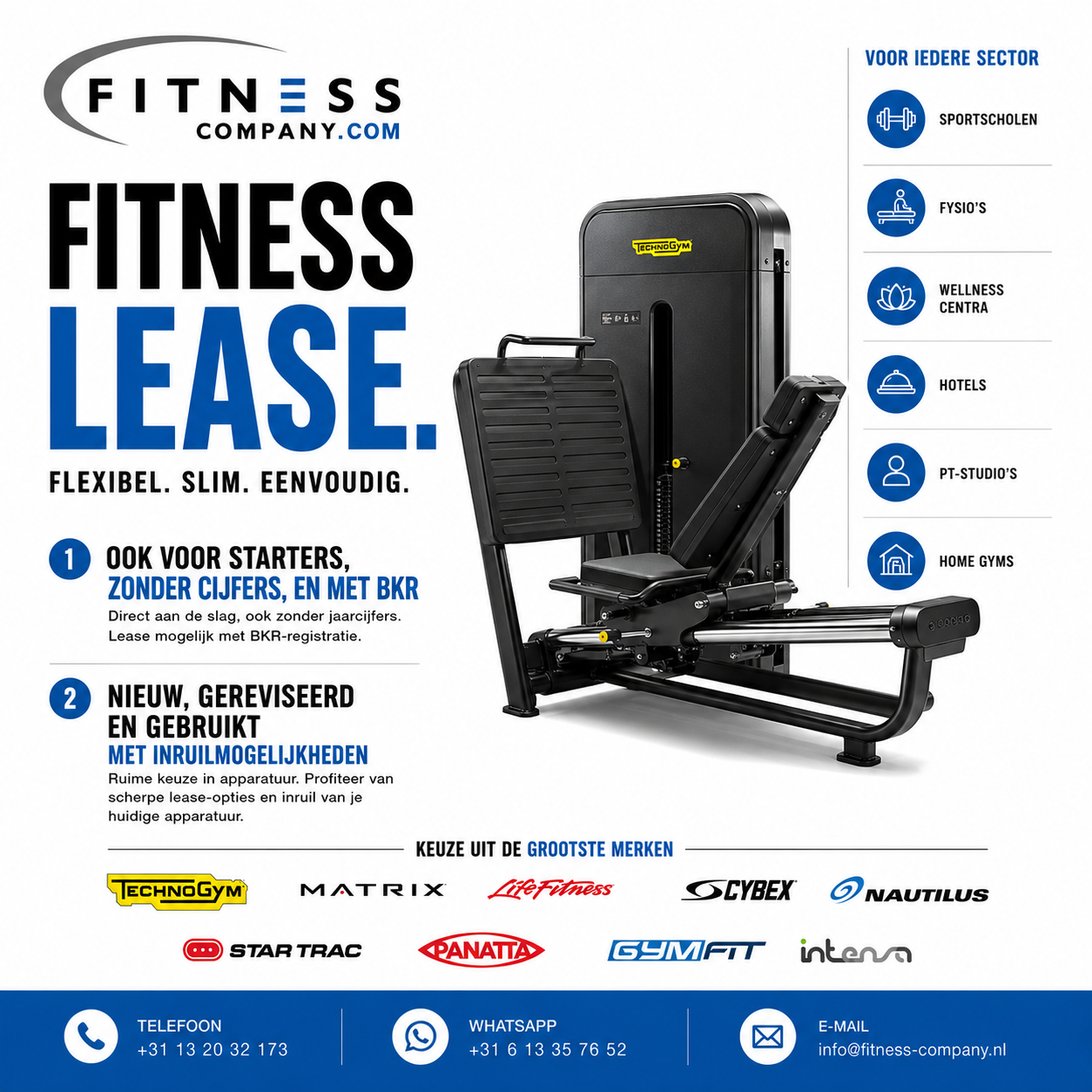 Fitnessapparatuur Leasen - Wij bieden alle opties!